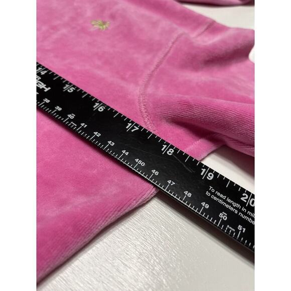 Lilly Pulitzer Pink Hoodie‎ Velour Hoodie Sweatshirt Full Zip Size Small EUC - Picture 6 of 9
